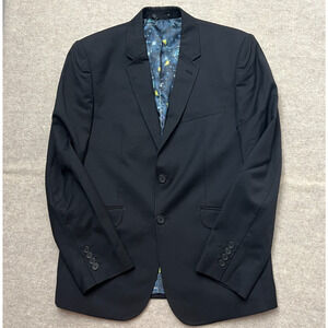 Ted Baker London Endurance Wool Blazer Jacket Mens 40R Black suit career wedding
